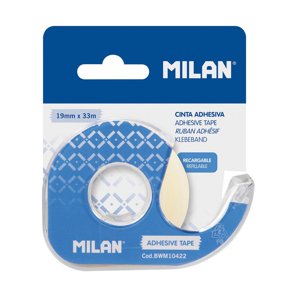 Līmlente Milan Caurspīdīgs 33 m Zils PVC cena un informācija | Kancelejas preces | 220.lv