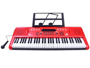 Bērnu klavieres ar mikrofonu un 61 taustiņiem SD-6118, sarkanā krāsā cena un informācija | Attīstošās rotaļlietas | 220.lv