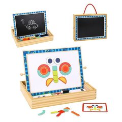 Koka 2 in 1 abpusēja magnētiskā zīmēšanas tāfele ar paplāti - Tooky Toy цена и информация | Развивающие игрушки | 220.lv