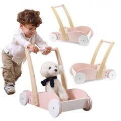 Деревянная коляска, розовая, Viga цена и информация | Игрушки для малышей | 220.lv