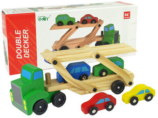 Koka kravas automašīna ar automašīnām cena un informācija | Rotaļlietas zīdaiņiem | 220.lv