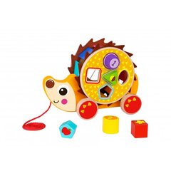 Деревянный большой тянущийся ежик с игрой Tooky Toy цена и информация | Игрушки для малышей | 220.lv
