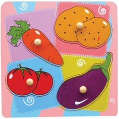 Koka puzle ar dārzeņiem Viga Toys cena un informācija | Rotaļlietas zīdaiņiem | 220.lv