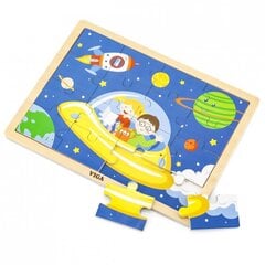 Koka puzle Viga, Ceļojums kosmosā, 16 gab. cena un informācija | Rotaļlietas zīdaiņiem | 220.lv