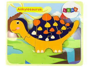 Koka puzle, dinozaurs, oranža cena un informācija | Rotaļlietas zīdaiņiem | 220.lv