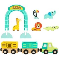 Деревянный железнодорожный трек на доске "Зоопарк", Tooky Toy цена и информация | Развивающие игрушки | 220.lv
