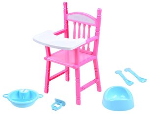 Krēsls lellei ar piederumiem, rozā krāsā cena un informācija | Rotaļlietas meitenēm | 220.lv