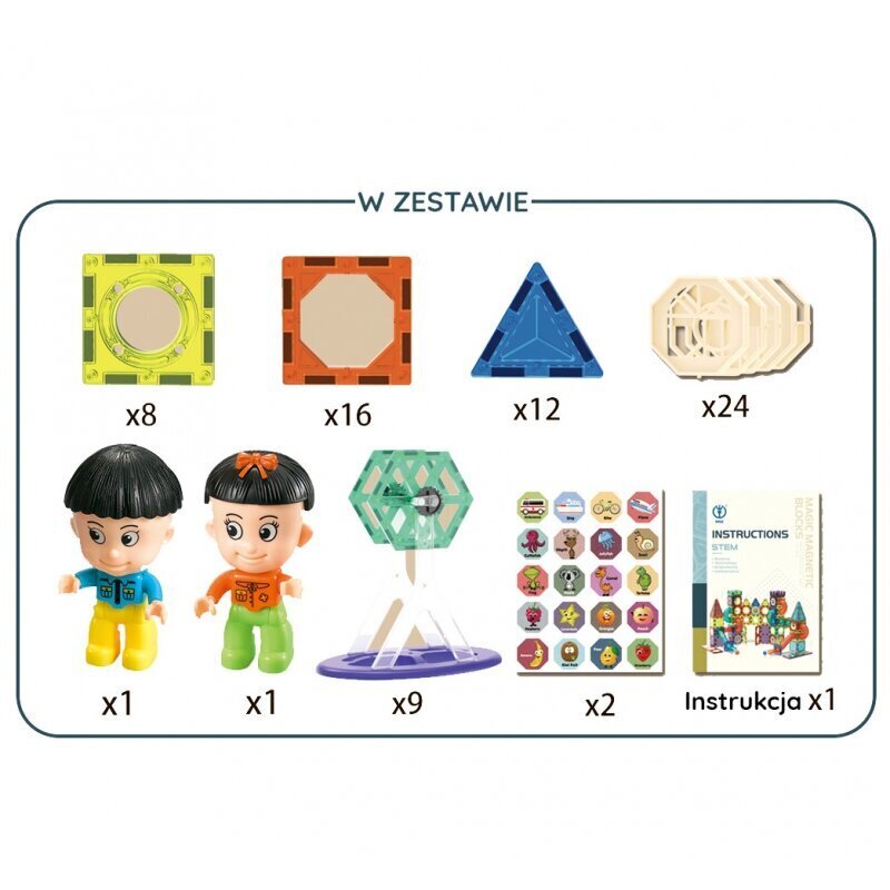 Magnētiskie bloki 71 el., Woopie cena un informācija | Attīstošās rotaļlietas | 220.lv
