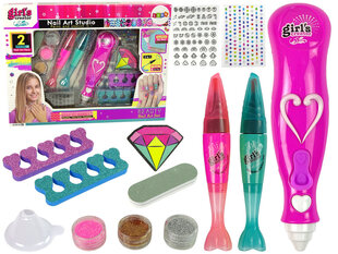 Manikīra komplekts ar pildspalvām un spīdumu dozatoru cena un informācija | Rotaļlietas meitenēm | 220.lv