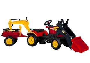 Педальный трактор с прицепом и погрузчиком Benson, красный цена и информация | Игрушки для мальчиков | 220.lv