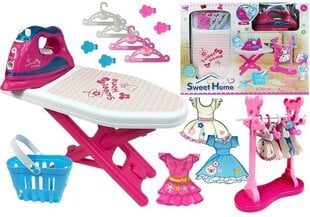 Rotaļlietu gludināšanas komplekts ar piederumiem, rozā krāsā cena un informācija | Rotaļlietas meitenēm | 220.lv