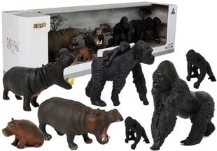 Safari dzīvnieku figūriņu komplekts ,,Hippos un gorillas'', 7 gab. cena un informācija | Rotaļlietas zēniem | 220.lv