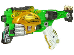 Transformer Dinosaur Dinobots 2in1 ar šaušanas funkciju, zaļš cena un informācija | Rotaļlietas zēniem | 220.lv