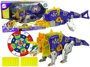 Transformer Dinosaur Dinobots 2in1 ar šaušanas funkciju, zils cena un informācija | Rotaļlietas zēniem | 220.lv