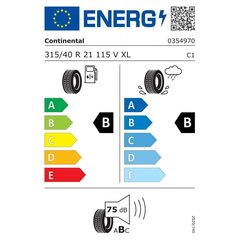 Bezceļu Riepa Continental CONTICROSSCONTACT LX SPORT 315/40VR21 cena un informācija | Vasaras riepas | 220.lv