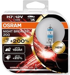 OSRAM NIGHT BREAKER 200 H7 AUTOMAŠĪNAS spuldze 2 gab. cena un informācija | Osram Auto preces | 220.lv