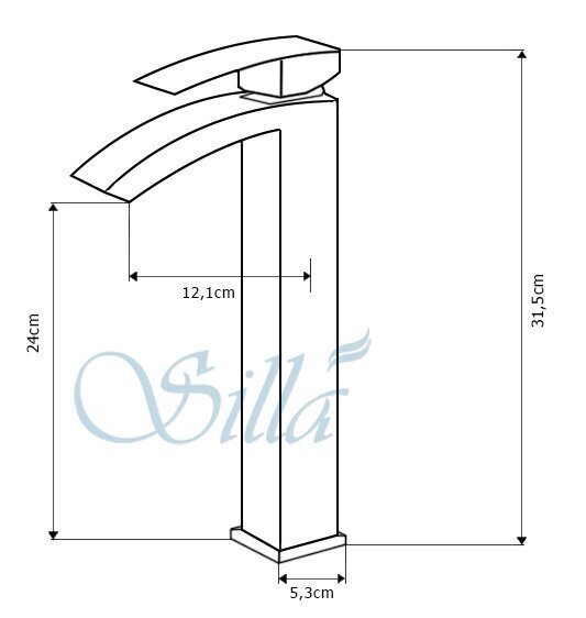 Silla Misiņa izlietnes maisītājs S-1020HB Premium, Black cena un informācija | Jaucējkrāni | 220.lv