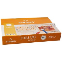 Zīmēšanas papīrs Canson Basik 130 g 250 Loksnes (210 x 297 mm) cena un informācija | Burtnīcas un papīra preces | 220.lv