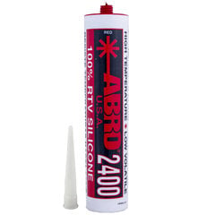 Sarkans karstumizturīgs hermētiķis 343°C RTV Silicone 310ml ABRO SS2400 cena un informācija | Auto ķīmija | 220.lv