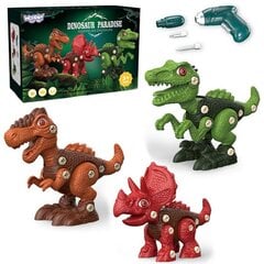 Woopie Dinosaurs konstruktoru komplekts ar skrūvgriezi, 89 gab. цена и информация | Игрушки для мальчиков | 220.lv