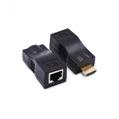 HDMI 2.0 Extender RJ45 / cat5e/6 / 30m / 4K цена и информация | Адаптеры и USB разветвители | 220.lv