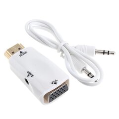 Конвертер видеосигнала с HDMI на VGA / белый цена и информация | Адаптеры и USB разветвители | 220.lv