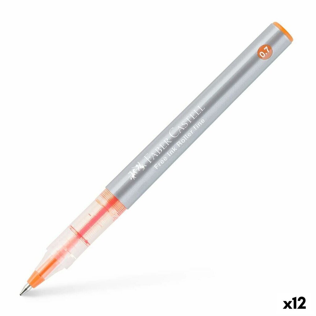 Šķidrās tintes pildspalva Faber-Castell Roller Free Ink Oranžs (12 gb.) cena un informācija | Rakstāmpiederumi | 220.lv