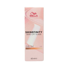 Перманентный краска Wella Shinefinity Nº 08/34, 60 мл цена и информация | Краска для волос | 220.lv