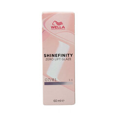 Перманентный краска Wella Shinefinity Nº 07/81, 60 мл цена и информация | Краска для волос | 220.lv