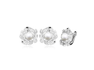 Sudraba auskari, pērle,rodija pārklājums ,4.60 gr 925° цена и информация | Серьги | 220.lv