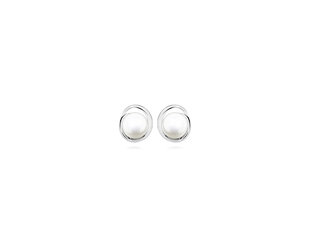 Sudraba auskari,pērle,rodija pārklājums ,2.30 gr 925° цена и информация | Серьги | 220.lv