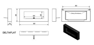 Биокамин Delta Flat 900 x 400 цена и информация | Камины | 220.lv