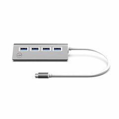 USB-хаб на 4 порта Mobility Lab ML311821 Серебристый цена и информация | Адаптеры и USB разветвители | 220.lv