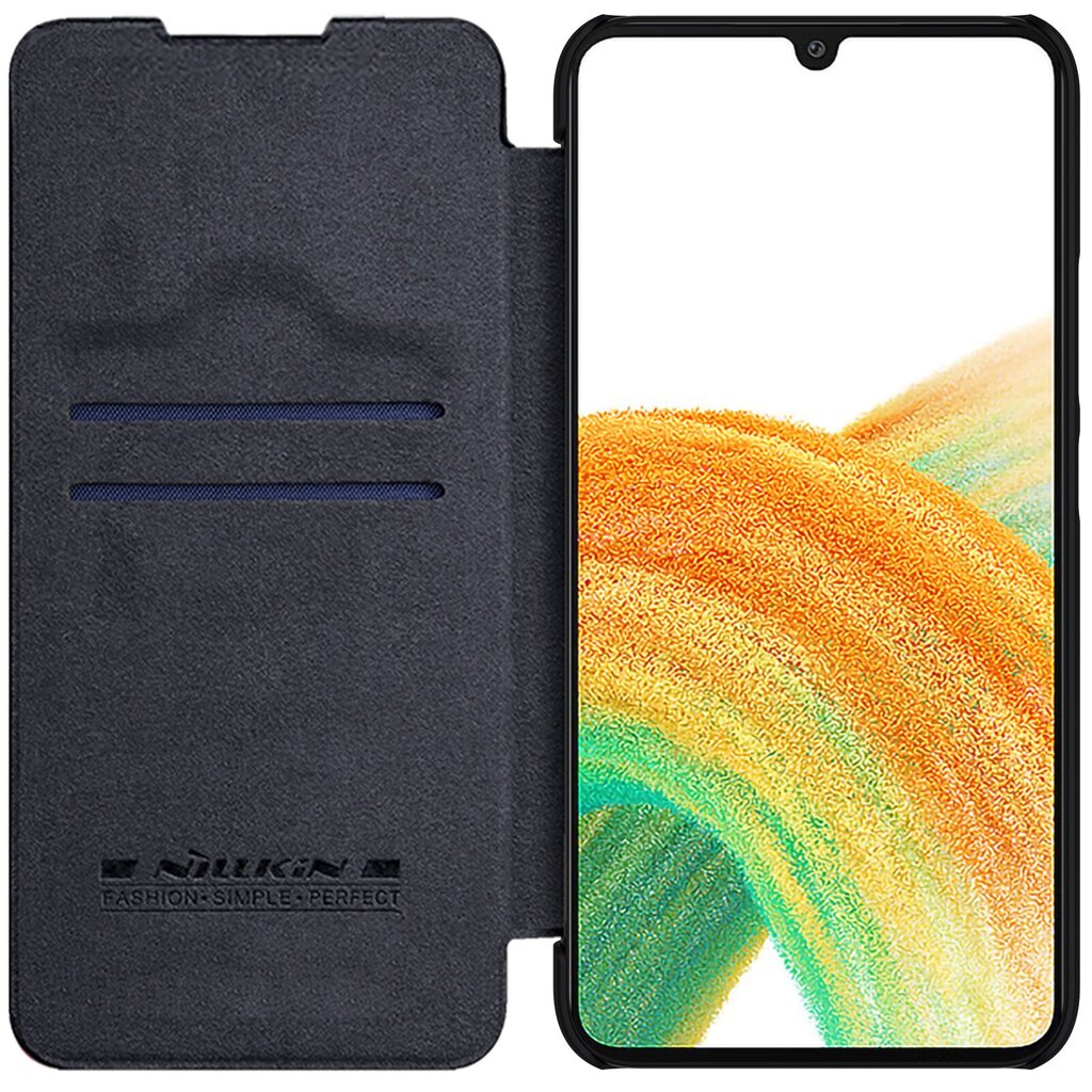 Nillkin Qin Book Case for Samsung Galaxy A34 5G Black cena un informācija | Telefonu vāciņi, maciņi | 220.lv