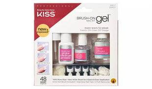 Profesionāls gela nagu komplekts ar otiņu Kiss Brush-On Gel Nail Kit цена и информация | Средства для маникюра и педикюра | 220.lv