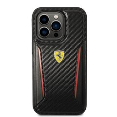 Ferrari PU Carbon Hard Case for iPhone 14 Pro Max Black cena un informācija | Telefonu vāciņi, maciņi | 220.lv