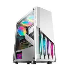 ATX kārba Mars Gaming MC-X2 Blanco Caja PC Gaming ATX Frontal Acero FRGB 2 Ventiladores 12cm FRGB Ventana Lateral Completa cena un informācija | Datoru korpusi | 220.lv