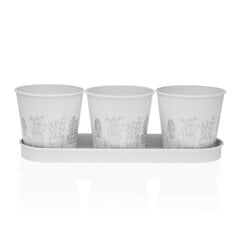 Puķu pods Versa Balts Trīskāršs Metāls (11 x 33 cm) цена и информация | Вазоны | 220.lv