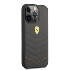 Ferrari Genuine Leather Quilted for iPhone 13 Pro Dark Grey cena un informācija | Telefonu vāciņi, maciņi | 220.lv