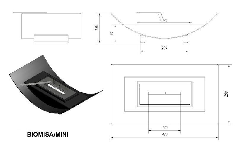 Brīvi stāvošs biokamīns Biomisa Mini цена и информация | Kamīni | 220.lv