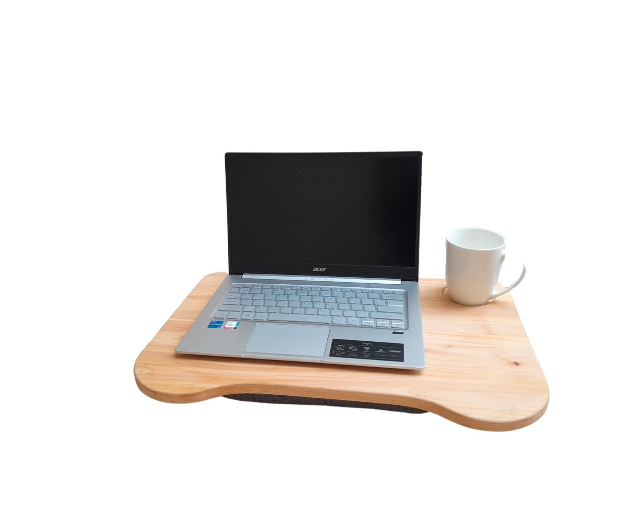 Portatīvā datora paliktnis ar spilvenu, gaiši zils cena un informācija | Datorgaldi, rakstāmgaldi, biroja galdi | 220.lv