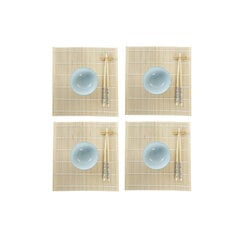 Набор для суши DKD Home Decor Синий Белый Бамбук Керамика (14,5 x 14,5 x 31 cm) цена и информация | Посуда, тарелки, обеденные сервизы | 220.lv