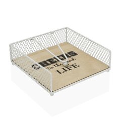 Коробка для салфеток Versa Белый Металл Деревянный MDF (18 x 6 x 18 cm) цена и информация | Кухонные принадлежности | 220.lv