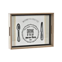 Поднос DKD Home Decor Натуральный Стеклянный Деревянный (40 x 30 x 6 cm) цена и информация | Посуда, тарелки, обеденные сервизы | 220.lv