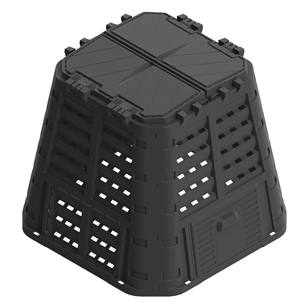Komposta kaste 480 L, melna цена и информация | Komposta kastes un āra konteineri | 220.lv