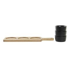 поднос для закусок DKD Home Decor 4 Предметы Натуральный Чёрный древесина акации Керамика (38 x 10 x 5,2 cm) цена и информация | Посуда, тарелки, обеденные сервизы | 220.lv