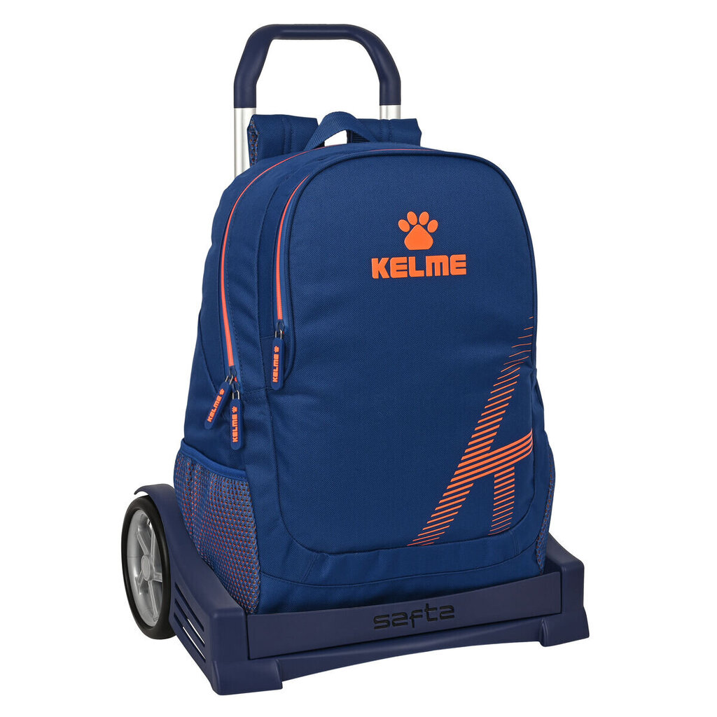 Skolas mugursoma ar riteņiem Kelme Navy blue Oranžs Tumši Zils (32 x 44 x 16 cm) cena un informācija | Skolas somas | 220.lv