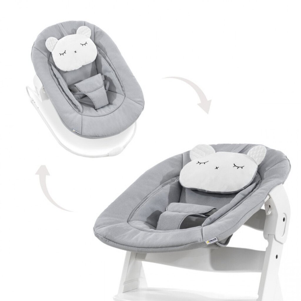 Šūpuļkrēsls Hauck Alpha 2in1, Pastel Bear Light Grey cena un informācija | Bērnu šūpuļkrēsliņi | 220.lv