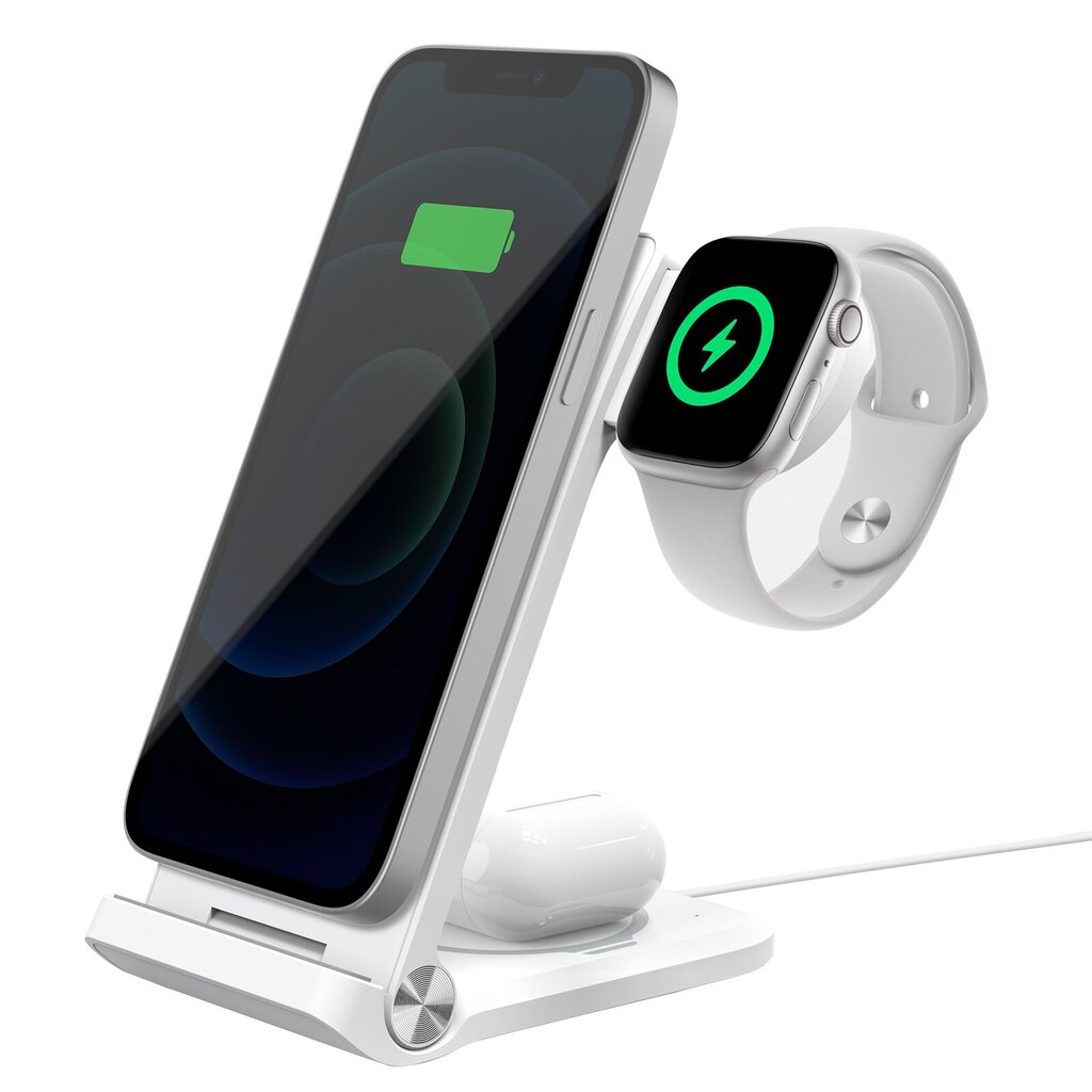 Nillkin PowerTrio 3in1 Wireless Charger MagSafe for Apple Watch White (MFI) (Damaged Package) цена и информация | Lādētāji un adapteri | 220.lv