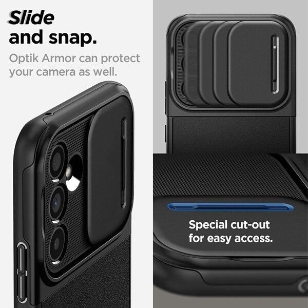 Telefona vāciņš Spigen Optik Armor Sam A54 A546, Melns ACS05891 cena un informācija | Telefonu vāciņi, maciņi | 220.lv
